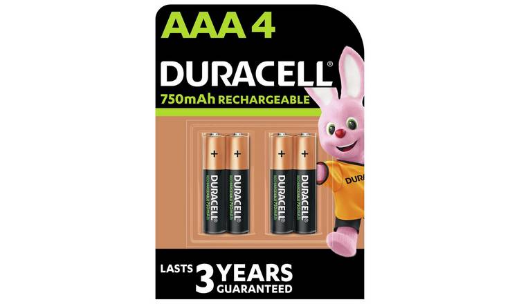 Rechargeable AAA Batteries 750mAh - Duracell Plus Batteries