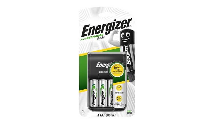 Energizer Base Battery Charger with 4 x AA Batteries