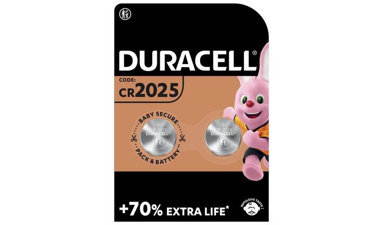 Buy Duracell 2025 Lithium Coin Batteries 3V CR2025 Pack of 2 Batteries Argos