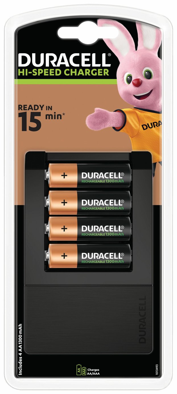 Duracell 15 minutes Battery Charger with 4 AA batteries