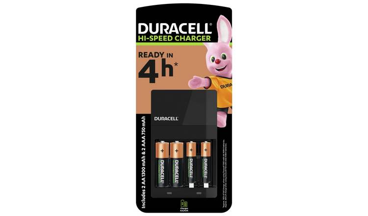 Buy Duracell 4 hours Battery Charger with 2 AA and 2 AAA | Battery chargers  | Argos