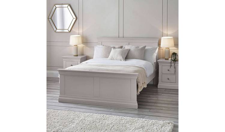 Julian Bowen Clermont Double Solid Pine Bedframe - Light Grey