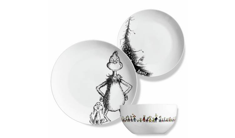 The Grinch 12 Piece Grinch and Max Porcelain Dinner Set