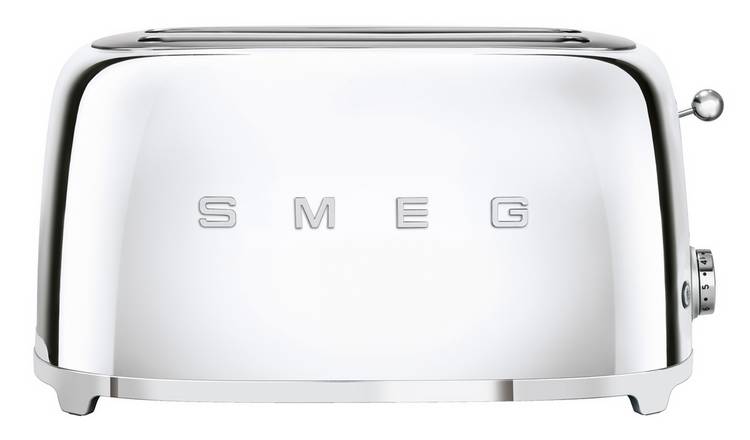 Smeg TSF02SSUK Long Slot 4 Slice Toaster - Polished Stainless Steel