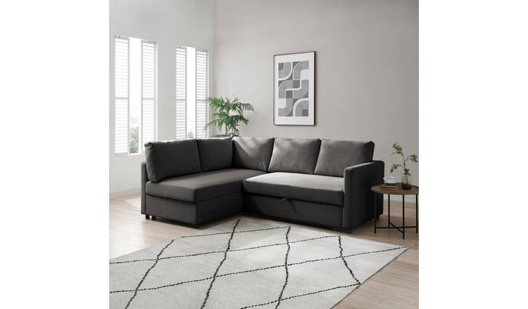 Kyoto Catherine Fabric Left Hand Corner Sofa Bed - Grey