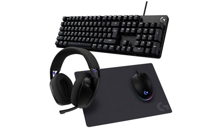 Logitech G PC Gaming Bundle - G413 Keyboard, G203 Mouse, Headset, Mouse Pad