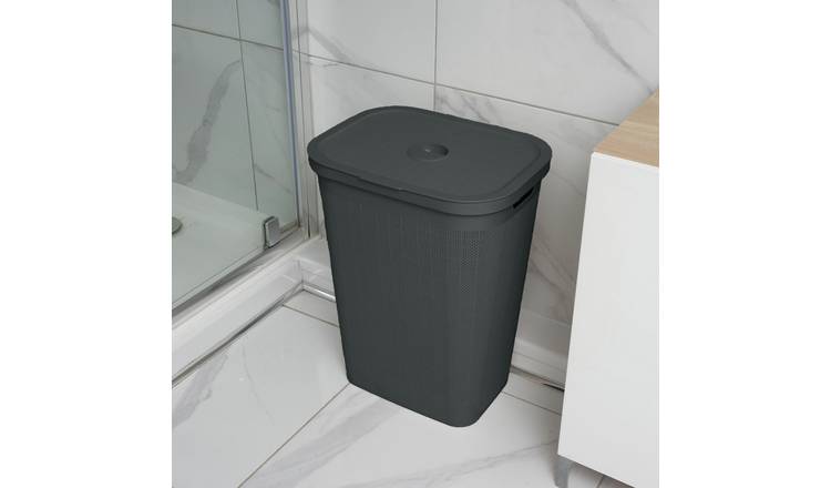 Addis 60 Litre Plastic Laundry Hamper - Charcoal