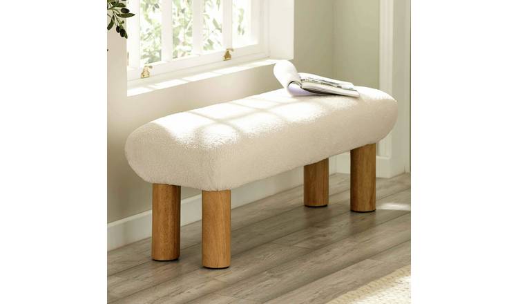 Julian Bowen Freya Fabric Low Bench - White