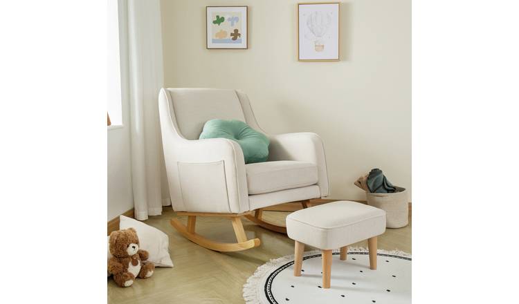 Babymore Ida Nursing Chair With Foot Stool - Ivory