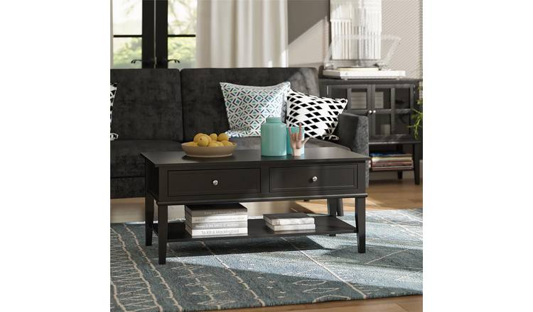 Dorel Franklin 2 Drawer Rectangular Coffee Table - Black