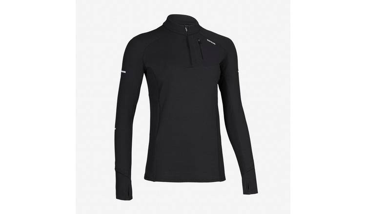 Decathlon Women's Kiprun Run 500 Warm Running Long Sleeved T-shirt -Black -UK 10