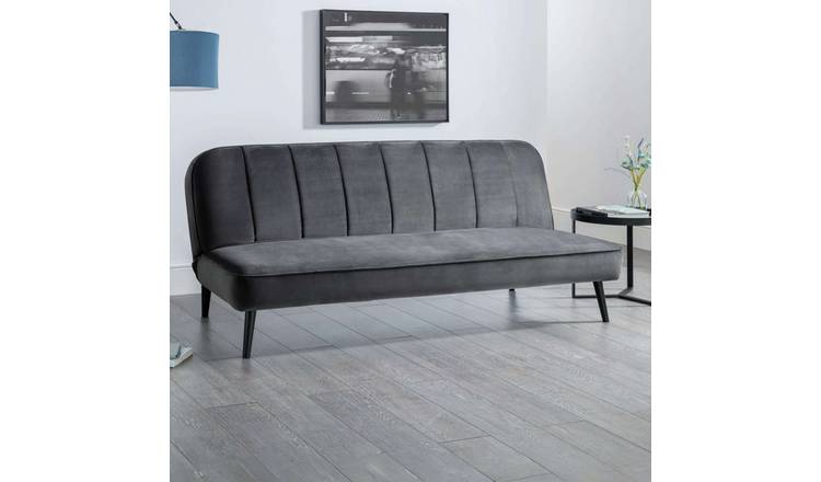 Julian Bowen Miro Velvet Clic Clac Sofa Bed - Grey