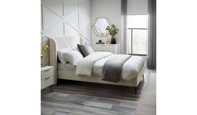 Julian Bowen Eden Kingsize Boucle Bedframe - Ivory
