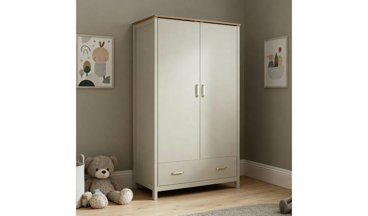 Babymore Mira Nursery 2 Door 1 Drawer Wardrobe - Cashmere Warm Oak