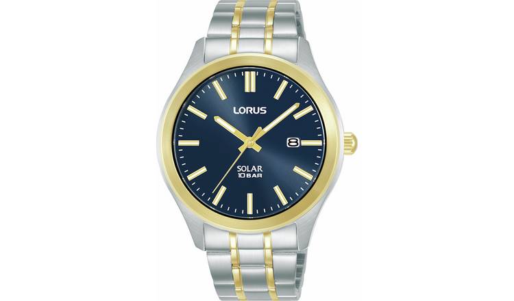 Lorus Men's Blue Dial Two Tone Stainless Steel Bracelet Watch