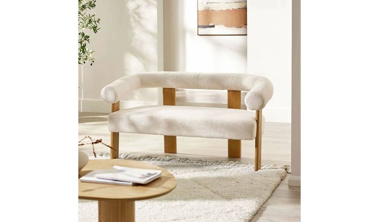 Julian Bowen Freya Boucle 2 Seater Sofa - White