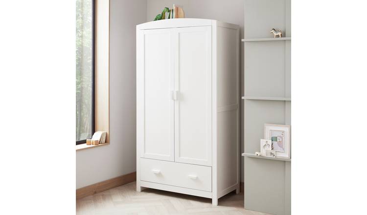 Babymore Universal Nursery 2 Door 1 Drawer Wardrobe - White