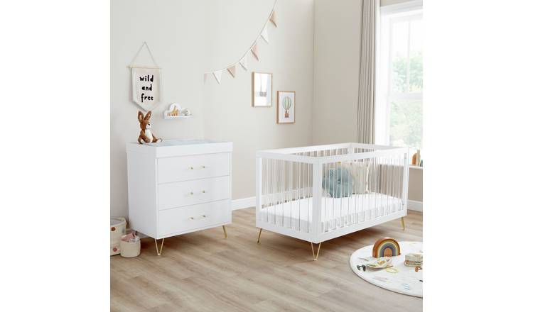 Babymore Kimi XL 2 Piece Nursery Room Set - White