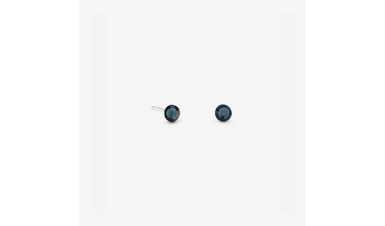 Simply Silver 925 Sterling Silver Montana Blue Stud Earrings
