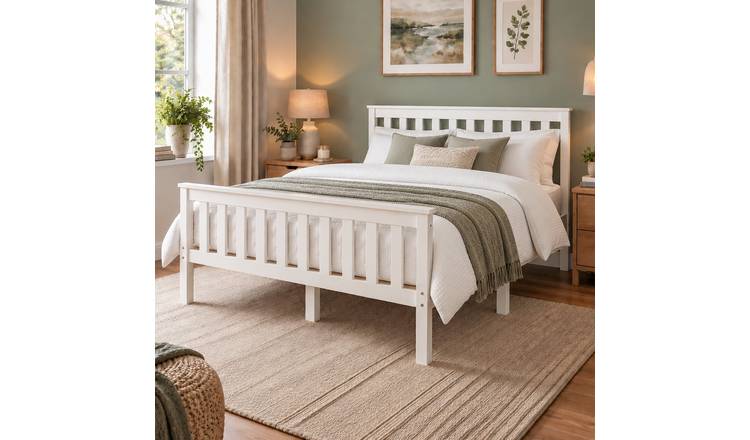 Aspire Atlantic Single Wooden Bed Frame - White