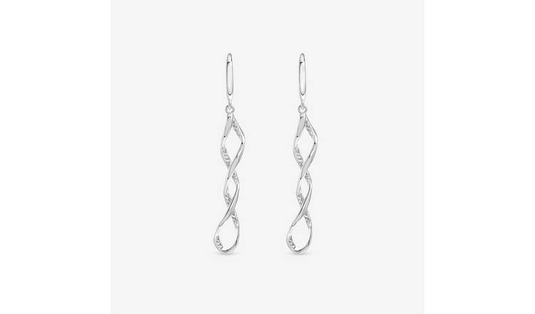 Simply Silver 925 Sterling Silver Cubic Zirconia Wrapped In Love Earrings