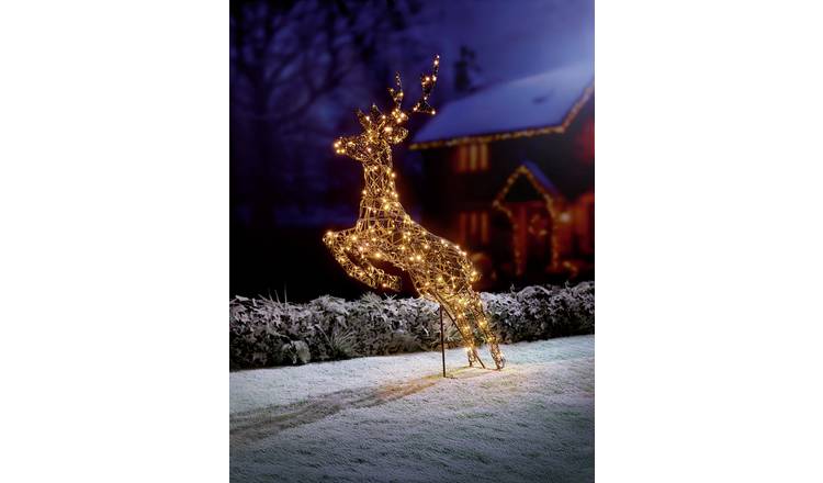 Premier Decorations Prelit Christmas 260 LED Prancing Stag Decoration