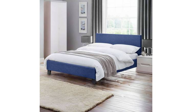 Julian Bowen Rialto Kingsize Linen Bedframe - Blue