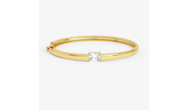 Jon Richard Gold Plated and Cubic Zirconia Polished Bangle
