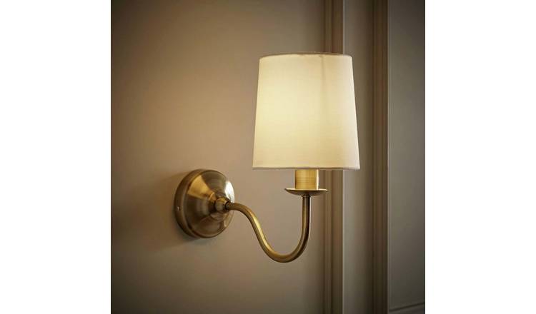 ValueLights Memphis Antique Brass Wall Light - Gold
