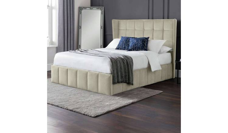 Julian Bowen Gatsby Double Velvet End Lift Ottoman Bed - Cream