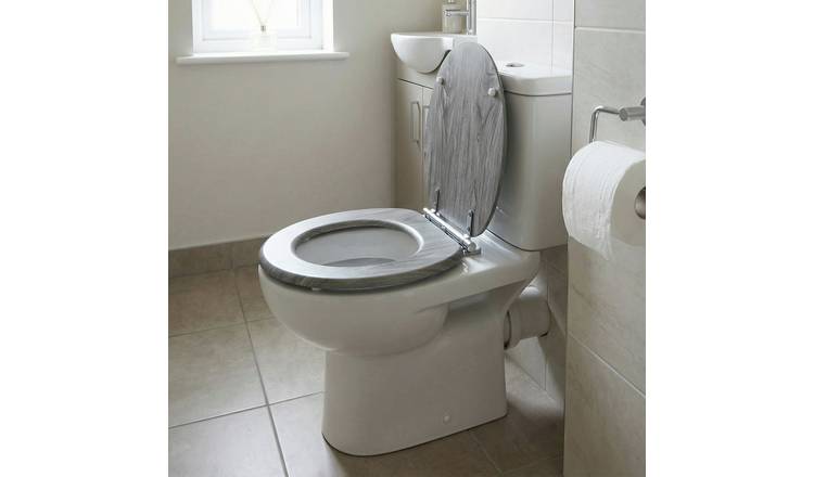 Aqualona Moulded Wood Soft Close Toilet Seat - Grey