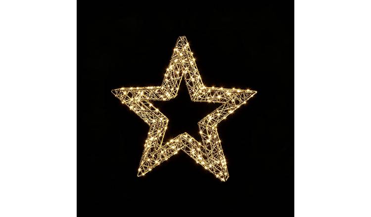 Premier Decorations Prelit Christmas Golden Elegance Twist Star Decoration