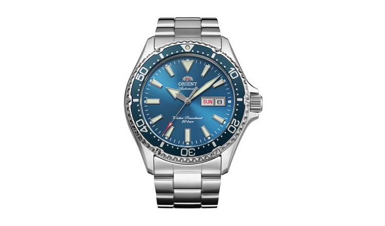 Orient Mako Kamasu Blue Dial Men's Silver Stainless Steel Bracelet Watch