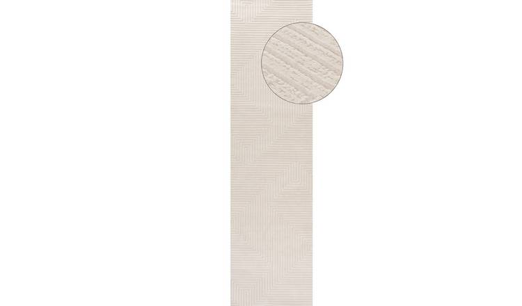 The Rugs Cream Carmel Modern Geometric Runner Rug - 80 x 300cm