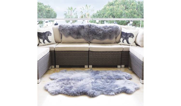 Mega Flooring Grey Shaggy Plain Rug - 65 x 95cm