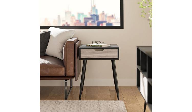Dorel Copley 1 Drawer Rectangular End Table - Black