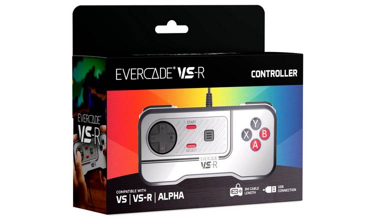 Evercade VS-R Colour Wired Retro Gaming Controller - Silver