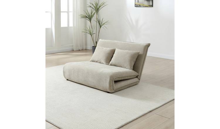 Kyoto Alfie Fabric 2 Seater Foam Fold Out Sofa Bed - Taupe