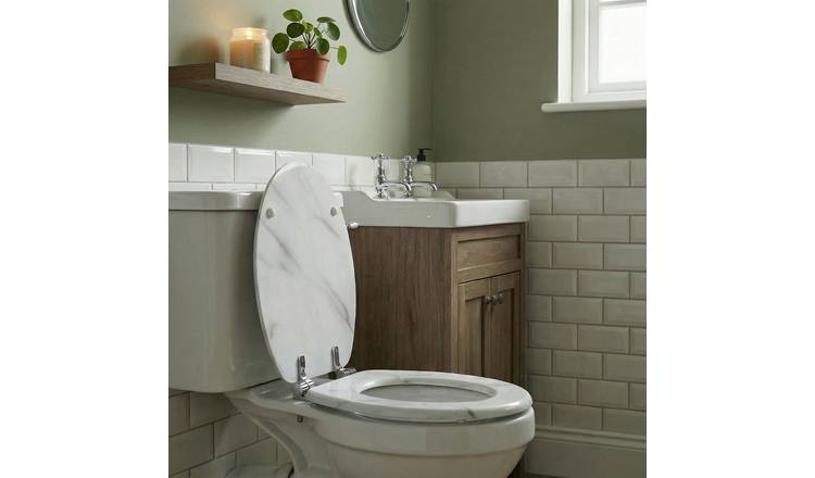 Aqualona Moulded Wood Soft Close Toilet Seat - Marble Effect