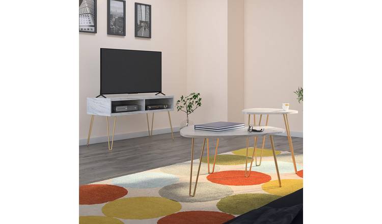 Dorel Athena Nest of 2 Tables - White