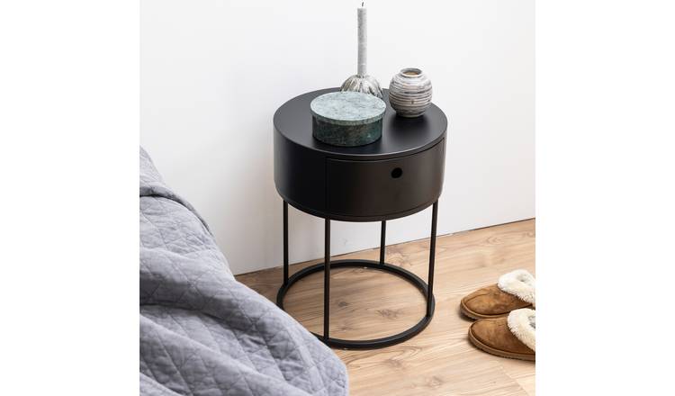 Furniture To Go Polo 1 Drawer Bedside Table - Black