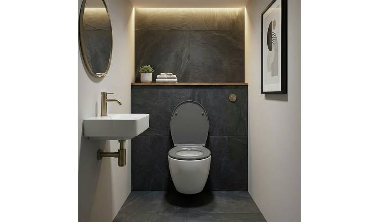 Aqualona Thermoplast Soft Close Toilet Seat - Grey