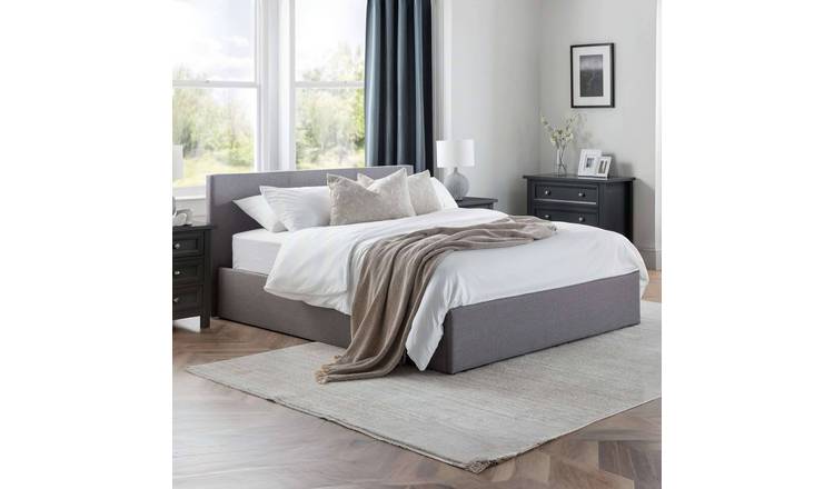 Julian Bowen Rilato Kingsize Fabric End Lift Ottoman Bed - Grey