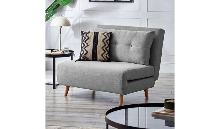 Julian Bowen Rowan Fabric Single Sofa Bed - Light Grey