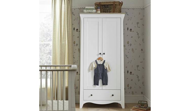CuddleCo Kids Clara 2 Doors 1 Drawer Wardrobe - White