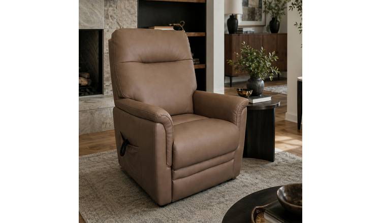 Aspire Dual Motor Leather Power Rise Recliner Chair - Tan