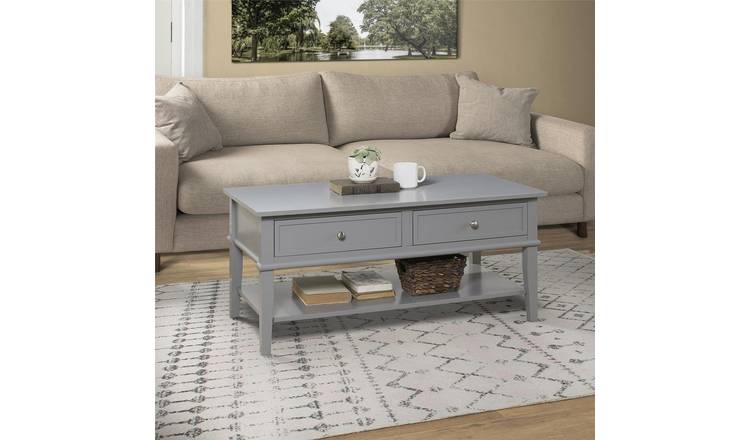 Dorel Franklin 2 Drawer Rectangular Coffee Table - Grey