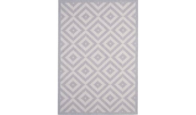 The Rugs Grey Ecology Outdoor Indoor Diamond Patio Rug - 120 x 170cm