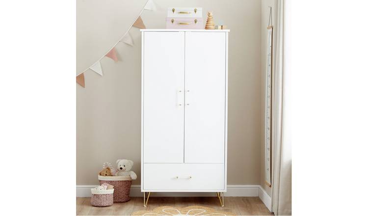 Babymore Kimi Nursery 2 Door 1 Drawer Wardrobe - Acrylic