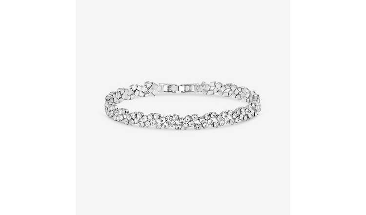 Jon Richard Rhodium Plated Crystal Fine Multi Stone Bracelet